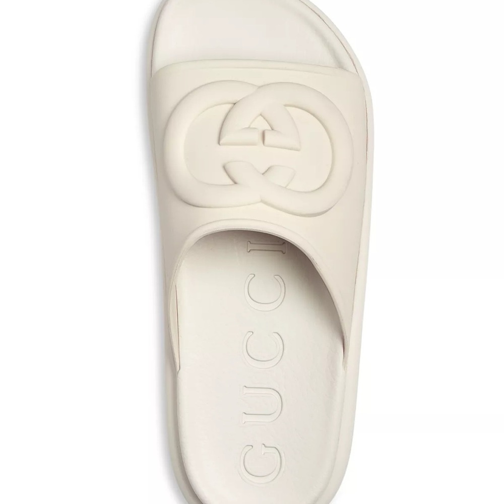 Gucci Cream Slide Sandals